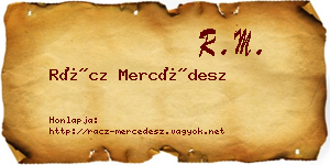 Rácz Mercédesz névjegykártya